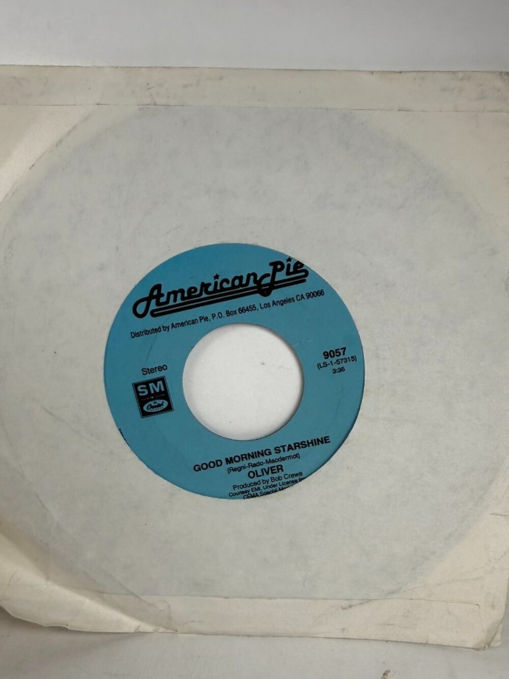 Oliver Good Morning Starshine Jean 7" Vinyl Record 45 RPM American Pie 9057 Pop